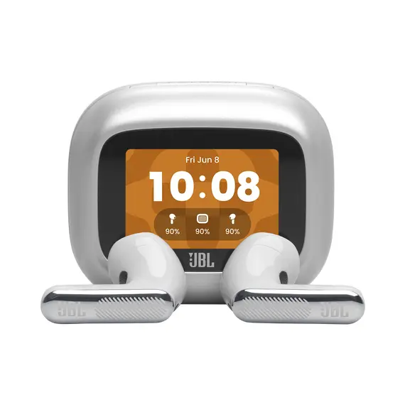 JBL JBLLIVEFLEX4SIL Headphones - In-ear, Wireless, Bluetooth 6.0, Built-in Microphone, IP54, Silver – אוזניות, תמונה 2