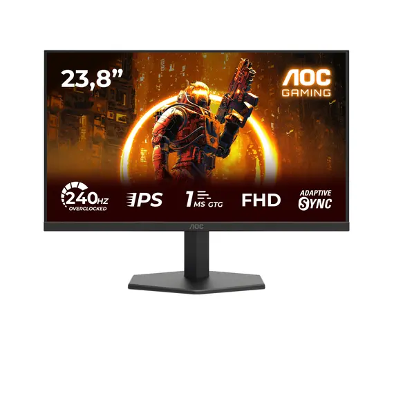 AOC 24G11ZE Gaming Monitor - 23.8", Full HD, Fast IPS, 240 Hz, Black, Red, 3YR – מסך מחשב, תמונה 2