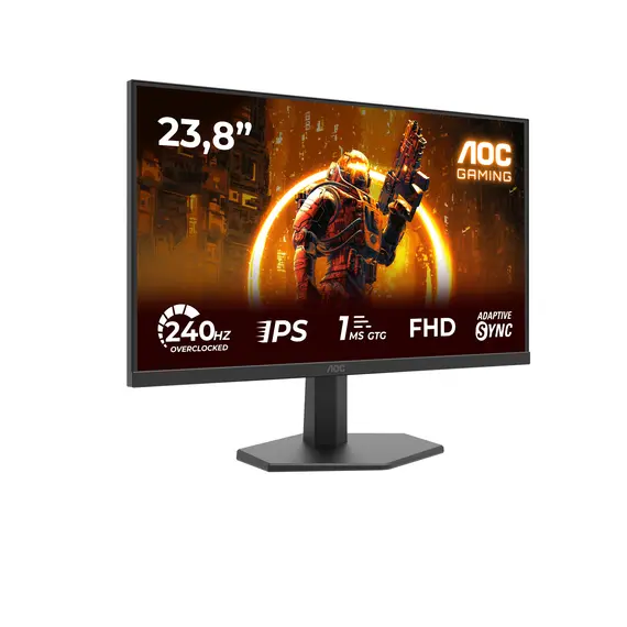 AOC 24G11ZE Gaming Monitor - 23.8", Full HD, Fast IPS, 240 Hz, Black, Red, 3YR – מסך מחשב, תמונה 3