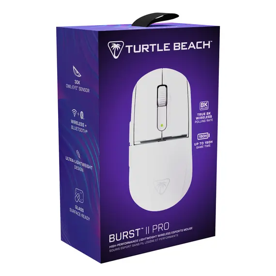 Turtle Beach TBM-2102-15 Wireless Gaming Mouse - Wired & Wireless, RF Wireless + Bluetooth, 30000 DPI, Ambidextrous, 150 h, White – עכבר, תמונה 11