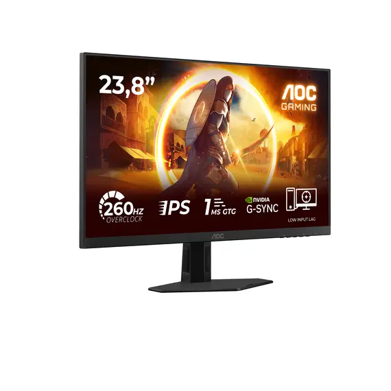 AOC 24G4ZRE Gaming Monitor - 23.8", Full HD, Fast IPS, 260 Hz, 16:9, Flat, Black, Red – מסך מחשב, תמונה 3