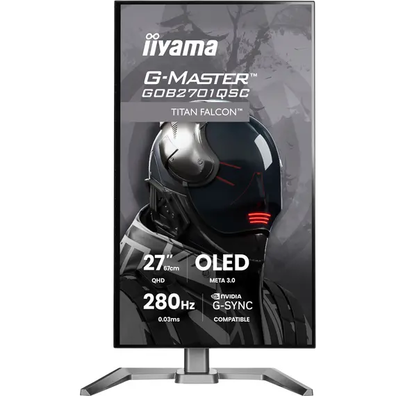 Iiyama GOB2701QSC-B1 Gaming Monitor - 27", 2K, WOLED, 280 Hz, Black, 3YR, image 2