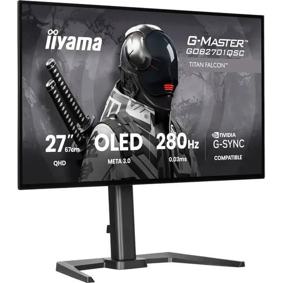 Iiyama GOB2701QSC-B1 Gaming Monitor - 27", 2K, WOLED, 280 Hz, Black, 3YR, image 3