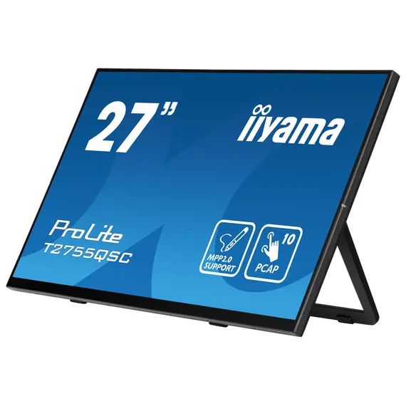 Iiyama T2755QSC-B1 Monitor - 27", QHD, IPS, 75 Hz, 16:9, Flat, Touch, Black, 3YR, imagen 2