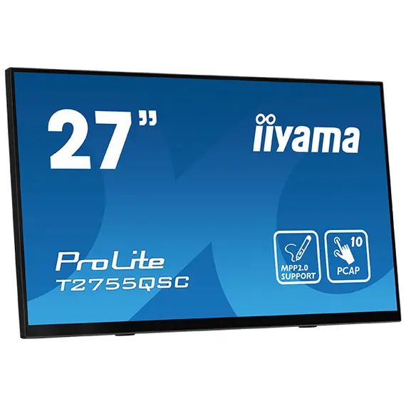 Iiyama T2755QSC-B1 Monitor - 27", QHD, IPS, 75 Hz, 16:9, Flat, Touch, Black, 3YR, imagen 3