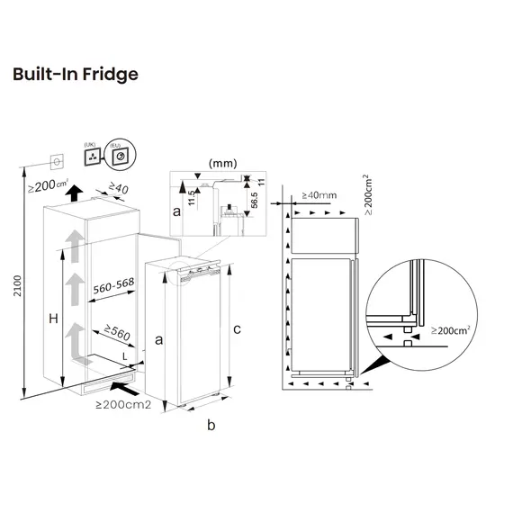 Hisense 20013312 Built-In Integrated Refrigerator - 300 L, E, Wi-Fi, 1772 mm, White, 1YR – מקרר הייסנס, תמונה 10
