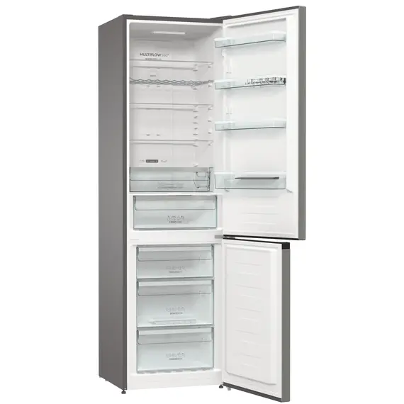 Gorenje 736286 Fridge Freezer - 331 L, E, 2000 mm, Grey, Metallic, White, 1YR – מקרר, תמונה 4