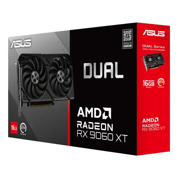 ASUS 90YV0LG2-M0NA00 Video Card - 16 GB GDDR6, PCI Express 5.0, AMD Radeon RX 9060 XT, 128 bit, Black, 3YR, изображение 12