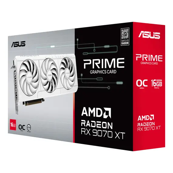 ASUS 90YV0L75-M0NA00 Video Card - 16 GB GDDR6, PCI Express 5.0, AMD Radeon RX 9070 XT, OC, 256 bit, White, 3YR, изображение 12