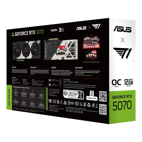 ASUS 90YV0M1G-M0NA00 Video Card - 12 GB GDDR7, PCI Express 5.0, NVIDIA GeForce RTX 5070, OC, 192 bit, Black, 3YR, изображение 13