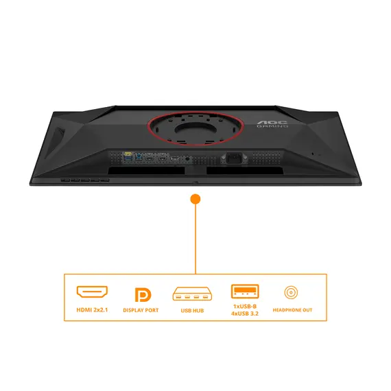 AOC Q27G4ZD Gaming Monitor - 26.5", Quad HD, QD-OLED, 280 Hz, Black and Red, 3YR – מסך מחשב, תמונה 4