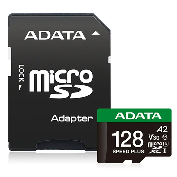 ADATA UD128GUI3V30A2SP-RA1 Memory Card - 128GB, MicroSDXC, Black, Green, White, изображение 3