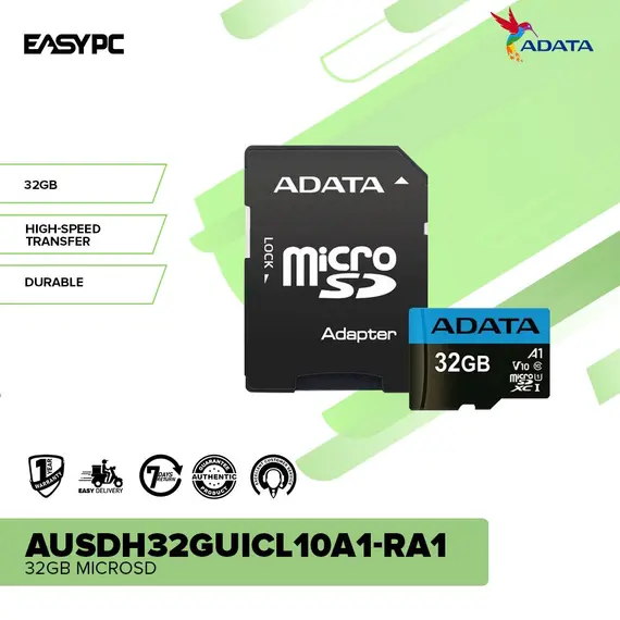 ADATA AUSDH32GUICL10A1-RA1 Memory Card - 32GB, MicroSDHC, UHS-I, Black, Blue, image 3