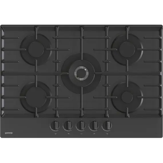 Gorenje GTW7C51B Gas Hob - 5 Burners, 136 mm, Black, 1YR – כיריים