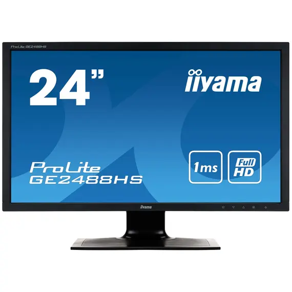 Monitor IIyama ProLite GE2488HS-B1 - 24", FHD LED, VGA, DVI-D, HDMI, Integrated Speakers, 3YR
