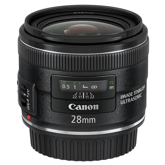Canon EF 28mm f/2.8 IS USM SLR Wide Lens, Black
