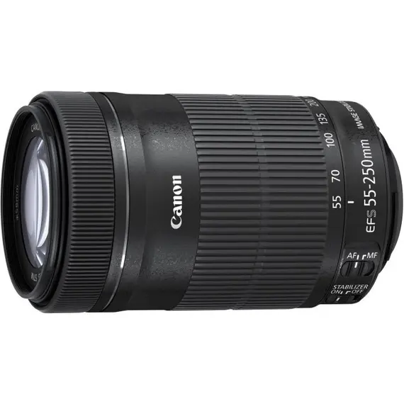 Canon EF-S 55-250mm f/4-5.6 IS STM SLR, Black