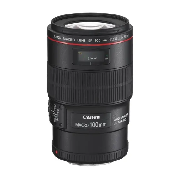 Canon EF 100mm f/2.8L Macro IS USM SLR Macro Lens, Black