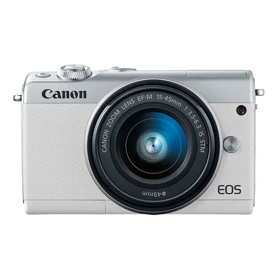 Canon EOS M100 + EF-M 15-45mm IS STM MILC 24.2 MP, CMOS, 6000 x 4000 pixels, White
