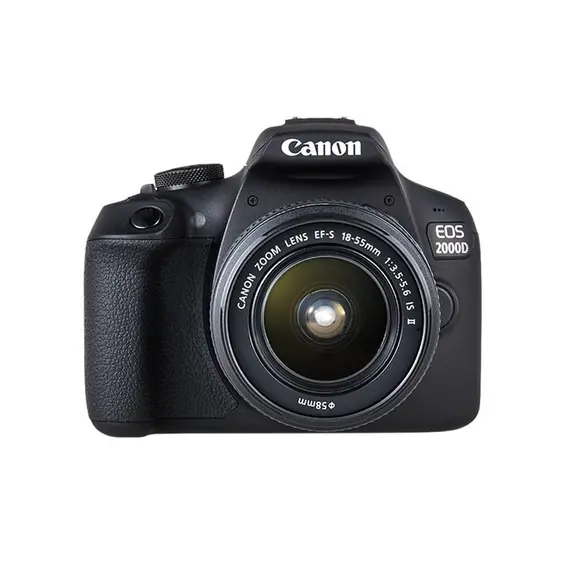 Canon EOS 2000D + EF-S 18-55mm f/3.5-5.6 IS II SLR Camera Kit 24.1 MP, CMOS, 6000 x 4000 pixels, Black