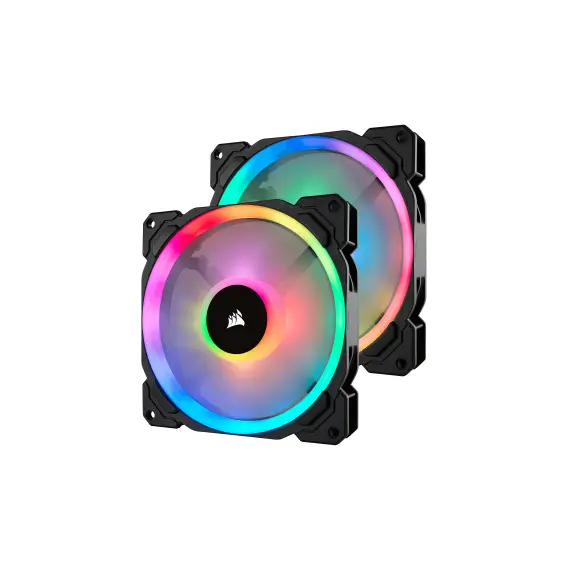 Corsair LL140 RGB - 140mm, Dual Light Loop, RGB, LED, PWM Fan - 2 Fan Pack with Lighting Node PRO