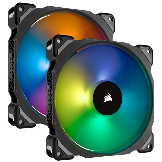 Corsair ML140 PRO RGB - LED, 140MM, PWM, Premium Magnetic Levitation PC Case Fan, 2 Pack