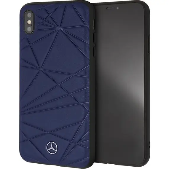 CG MOBILE IPhone X/XS MERCEDES NEW ORGANIC I Genuine Leather Hard Case - Navy