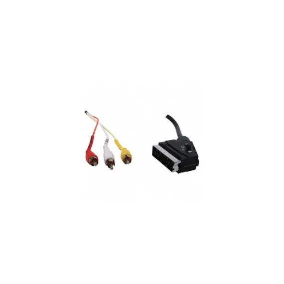 Scart 21P To 3Rca Connection cable +switch HQ M/M 1.5m