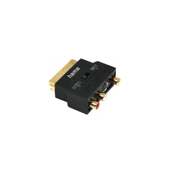 Scart 21pin Male To 3x RCA+Svideo Female Adapter