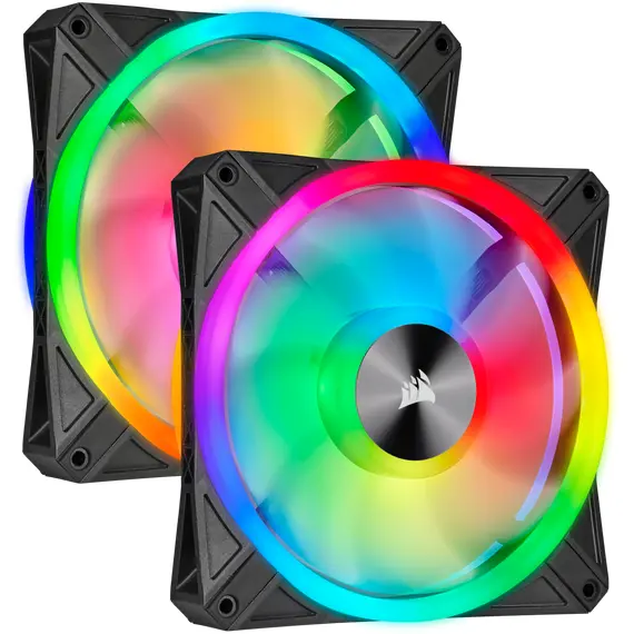 Corsair ICUE QL140 - PC Case Fan, 140mm, PWM, RGB, 2pcs, Black