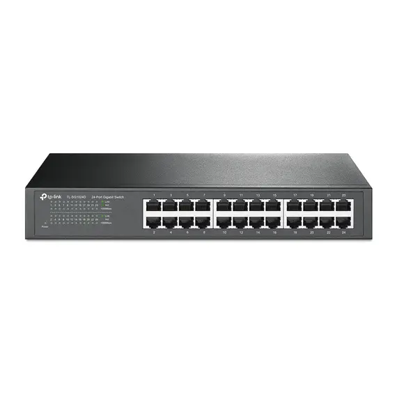 TP-LINK TL-SG1024D - Network Switch, Unmanaged, Gigabit Ethernet (10/100/1000), Gray