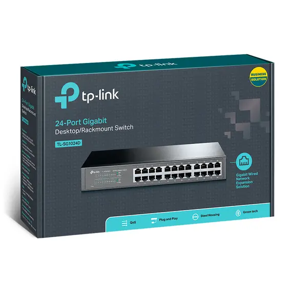 TP-LINK TL-SG1024D - Network Switch, Unmanaged, Gigabit Ethernet (10/100/1000), Gray, изображение 4