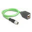 Delock M12 Cable X-coded 8-pin male to RJ45 female PUR (TPU), 0.5m